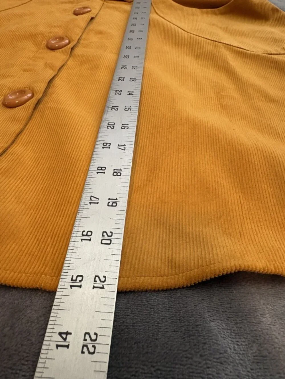 NWT Hell Bunny Women's Corduroy Mini Skater Skirt L Mustard Yellow Retro 70s Mod - Picture 8 of 8